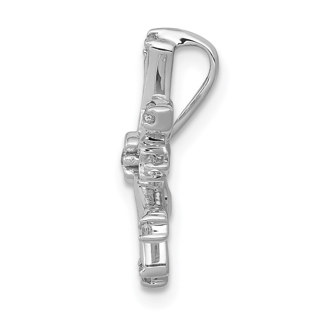 14K Weißgold Echt Diamant Schneeflocke Kette Anhänger