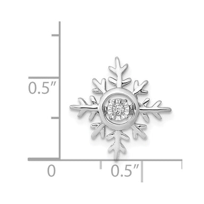 14K Weißgold Schneeflocken-Anhänger mit lebendig beweglichen echten Diamanten