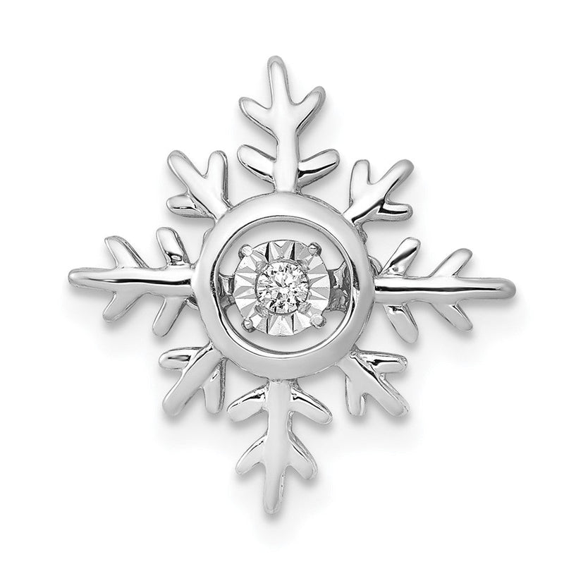 14K Weißgold Schneeflocken-Anhänger mit lebendig beweglichen echten Diamanten