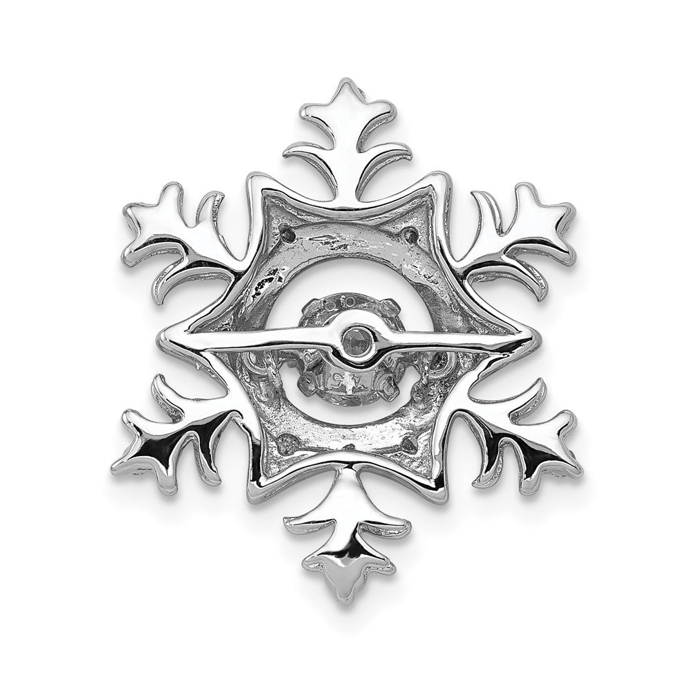14K Weißgold Schneeflocken-Anhänger mit 0,375 ct. lebendigen, beweglichen echten Diamanten