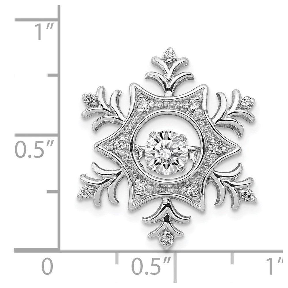 14K Weißgold Schneeflocken-Anhänger mit 0,375 ct. lebendigen, beweglichen echten Diamanten