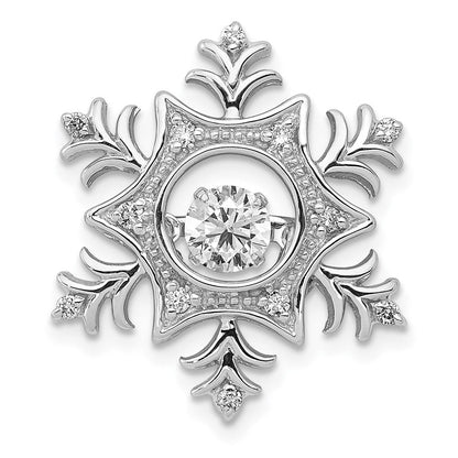 14K Weißgold Schneeflocken-Anhänger mit 0,375 ct. lebendigen, beweglichen echten Diamanten