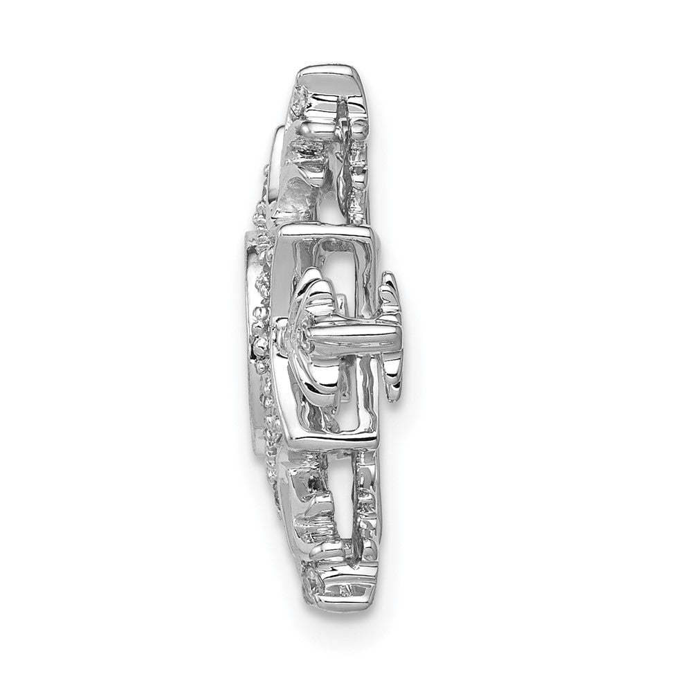 14K Weißgold Anhänger Schneeflocke mit 0,16 ct. lebendigen beweglichen echten Diamanten