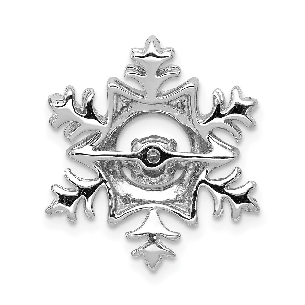14K Weißgold Anhänger Schneeflocke mit 0,16 ct. lebendigen beweglichen echten Diamanten