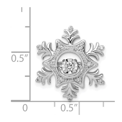 14K Weißgold Anhänger Schneeflocke mit 0,16 ct. lebendigen beweglichen echten Diamanten