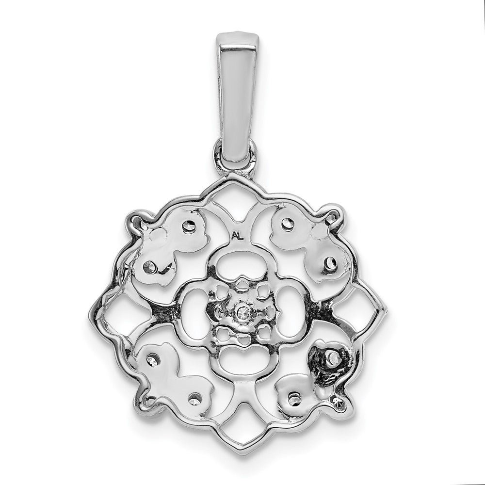 14k Weißgold Fancy 0,15 ct. Echter Diamant Vintage-Anhänger