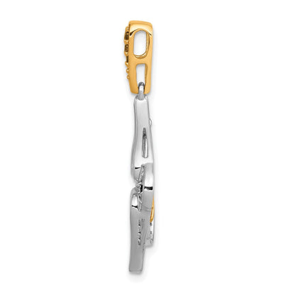 14K Weißgold mit Gelb Rhodium