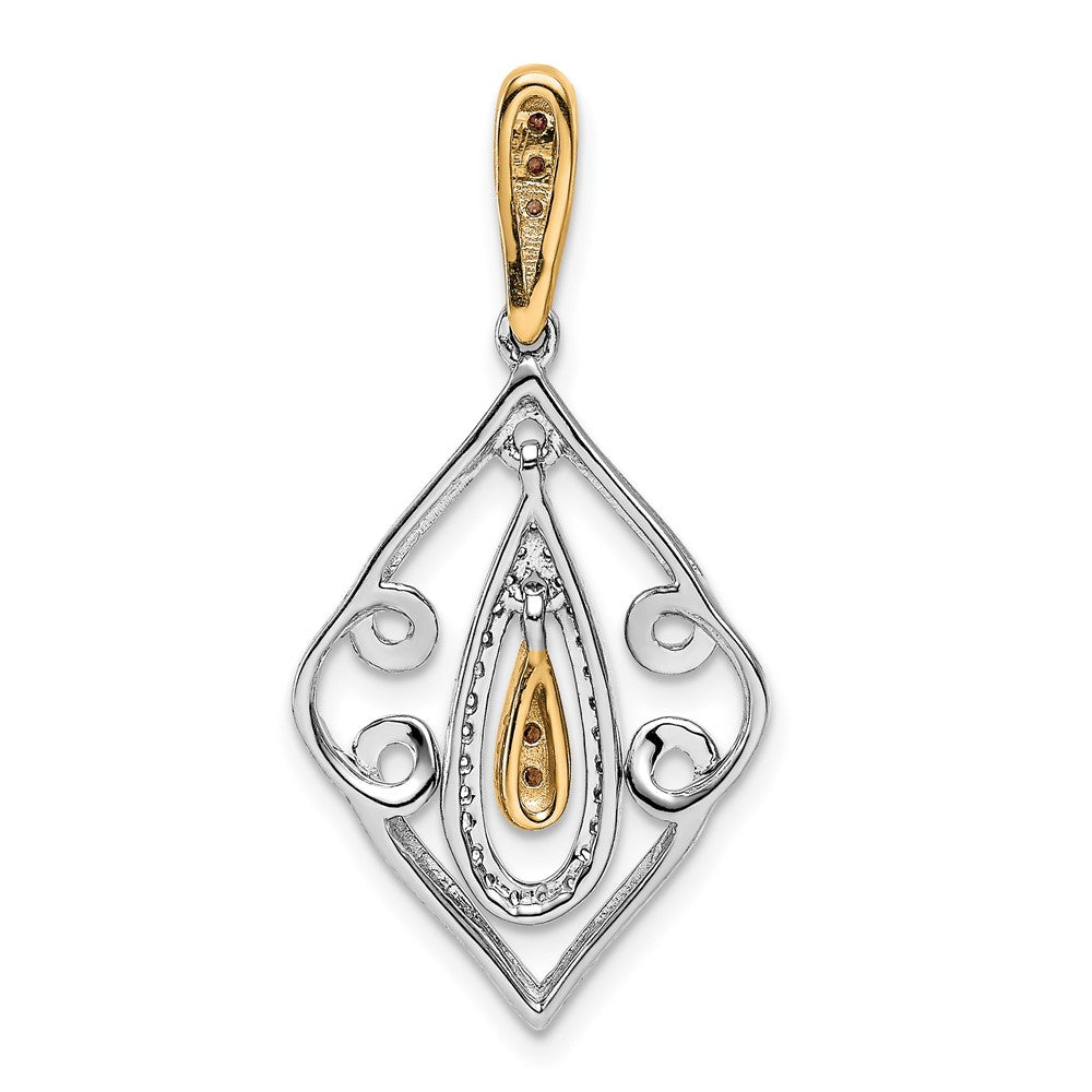 14K Weißgold mit Gelb Rhodium