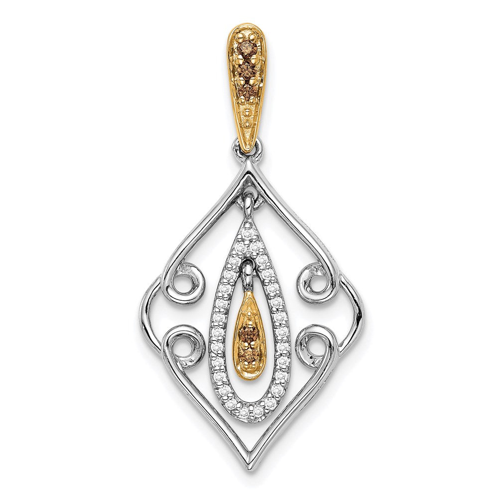 14K Weißgold mit Gelb Rhodium