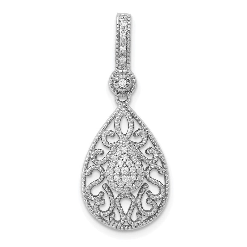 14K Weißgold Anhänger mit 0,17 ct. echtem Diamant