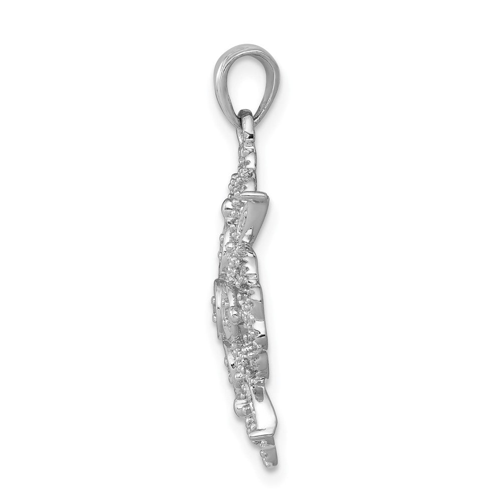 14K Weißgold Filigran-Anhänger mit 0,25 ct. echten Diamanten
