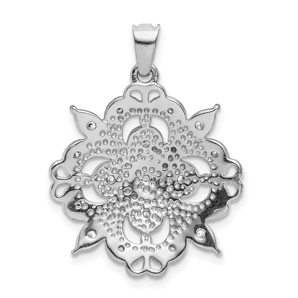 14K Weißgold Filigran-Anhänger mit 0,25 ct. laborgezüchtetem Diamant VS/SI+ G+