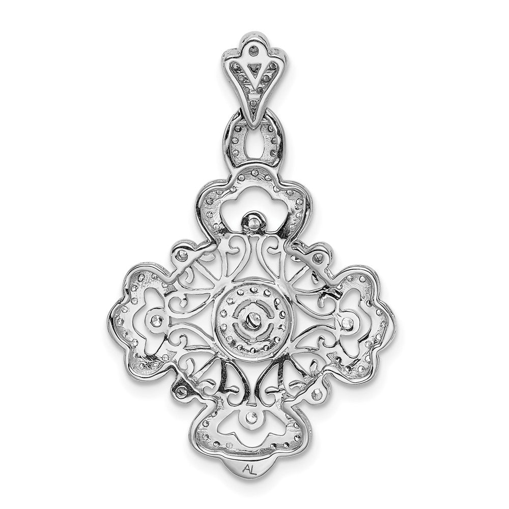 14K Weißgold Filigran-Anhänger mit 0,5 ct. echten Diamanten