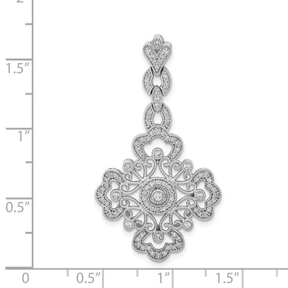 14K Weißgold Filigran-Anhänger mit 0,5 ct. echten Diamanten