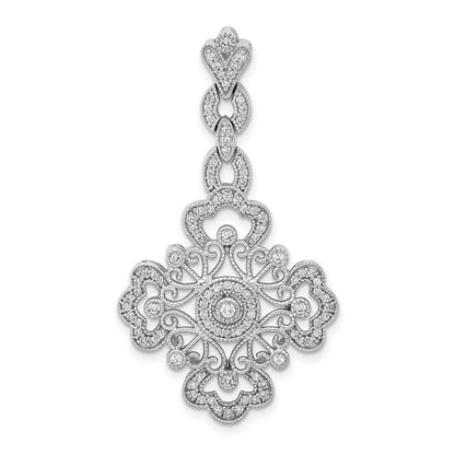 14K Weißgold Filigran-Anhänger mit 0,5 ct. echten Diamanten