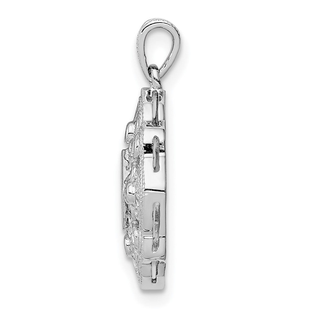14K Weißgold Vintage-Anhänger mit 0,125 ct. echtem Diamant
