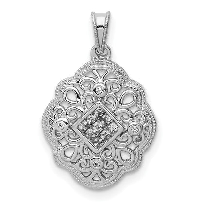14K Weißgold Vintage-Anhänger mit 0,125 ct. echtem Diamant