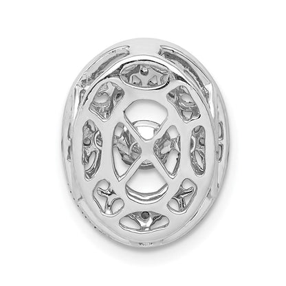14K Weißgold 0,25 ct. Laborgezüchteter Diamant VS/SI+ G+ Lebendiger Oval-Ketten-Gleitanhänger
