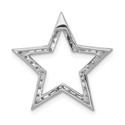 14K Weißgold Gleitanhänger Stern mit 0,16 ct. Labor-Diamant VS/SI+ G+ für Kette
