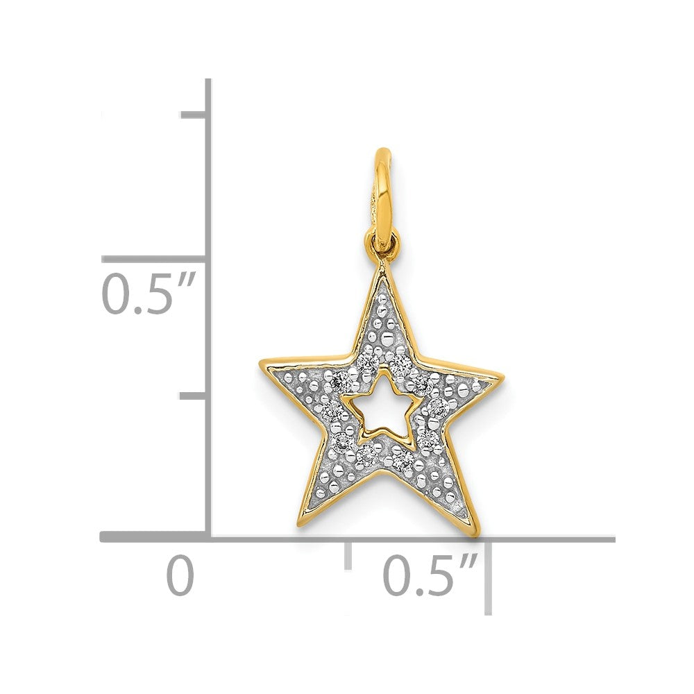 10K Gelbgold Diamant Stern Charm