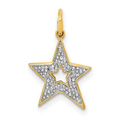 10K Gelbgold Diamant Stern Charm