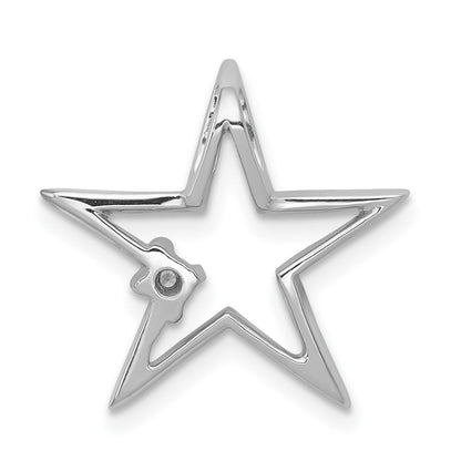14K Weißgold.01ct. Diamant Stern Kette Anhänger
