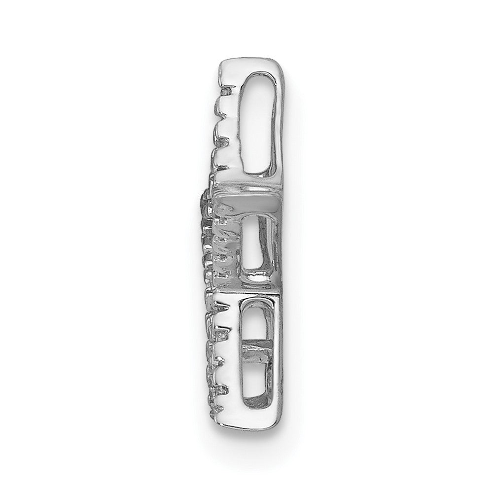 14K Weißgold Kleiner Echtdiamant-Stern-Kettengleitanhänger
