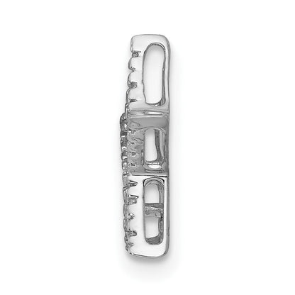 14K Weißgold Kleiner Echtdiamant-Stern-Kettengleitanhänger