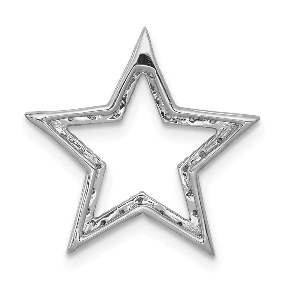 14K Weißgold Echt Diamant Stern Kette Anhänger