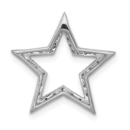 14K Weißgold Echt Diamant Stern Kette Anhänger