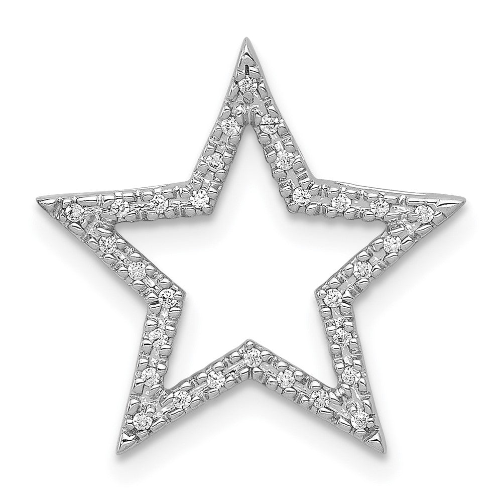 14K Weißgold Echt Diamant Stern Kette Anhänger
