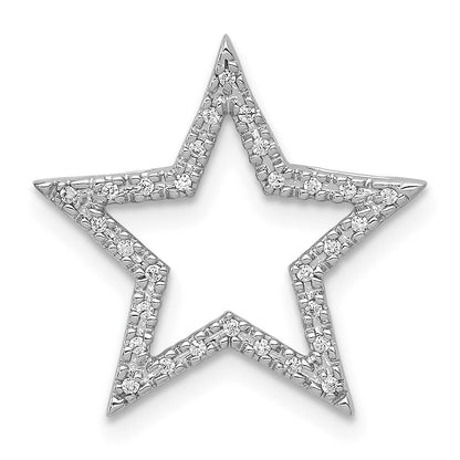14K Weißgold Echt Diamant Stern Kette Anhänger