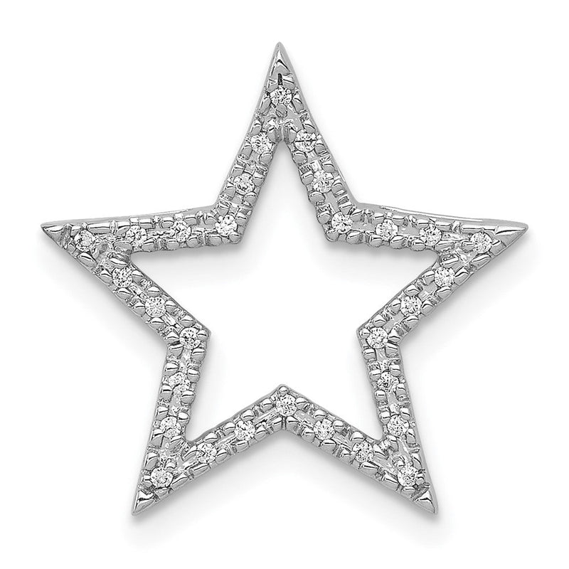 14K Weißgold Echt Diamant Stern Kette Anhänger