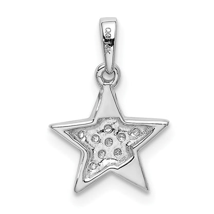 14k Weißgold Anhänger Stern mit 0,10 ct. echten Diamanten