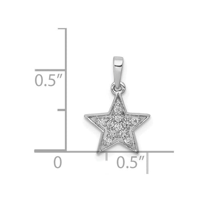14k Weißgold Anhänger Stern mit 0,10 ct. echten Diamanten