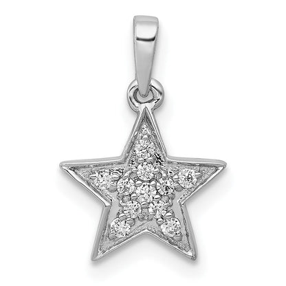 14k Weißgold Anhänger Stern mit 0,10 ct. echten Diamanten