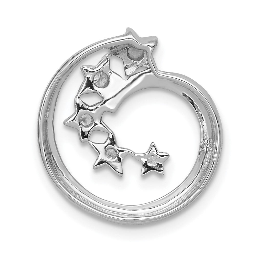 14K Weißgold Echt Diamant Sterne Kette Anhänger
