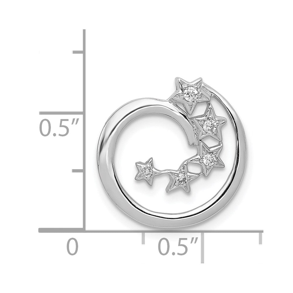 14K Weißgold Echt Diamant Sterne Kette Anhänger