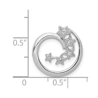 14K Weißgold Echt Diamant Sterne Kette Anhänger