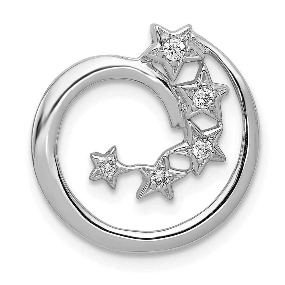14K Weißgold Echt Diamant Sterne Kette Anhänger