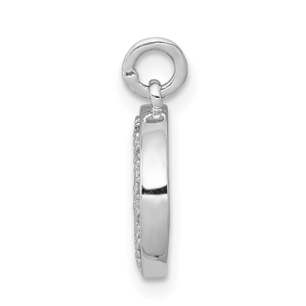 14K Weißgold Mond-Charm mit echten Diamanten