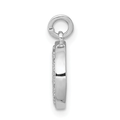 14K Weißgold Mond-Charm mit echten Diamanten