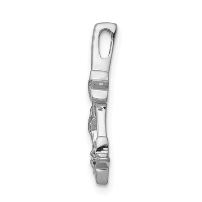 14K Weißgold Echt Diamant Shooting Sterne Kette Anhänger