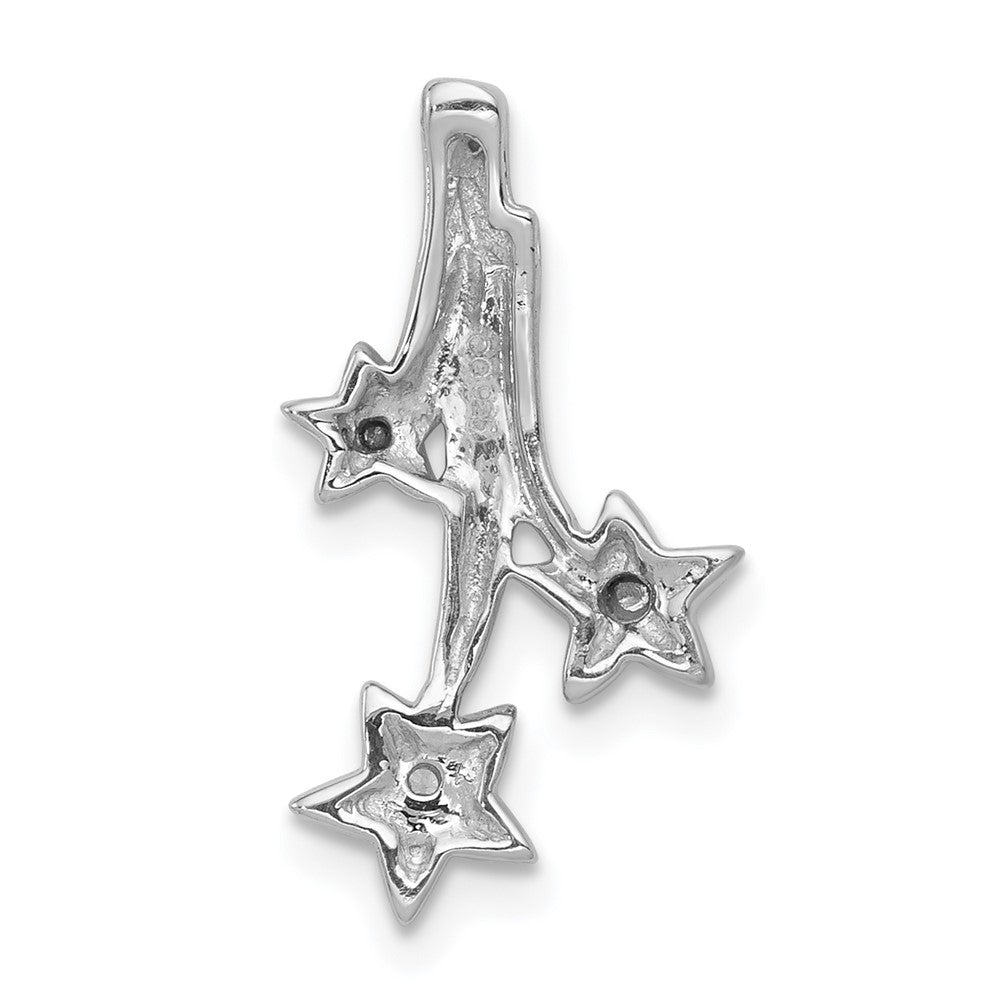 14K Weißgold Echt Diamant Shooting Sterne Kette Anhänger