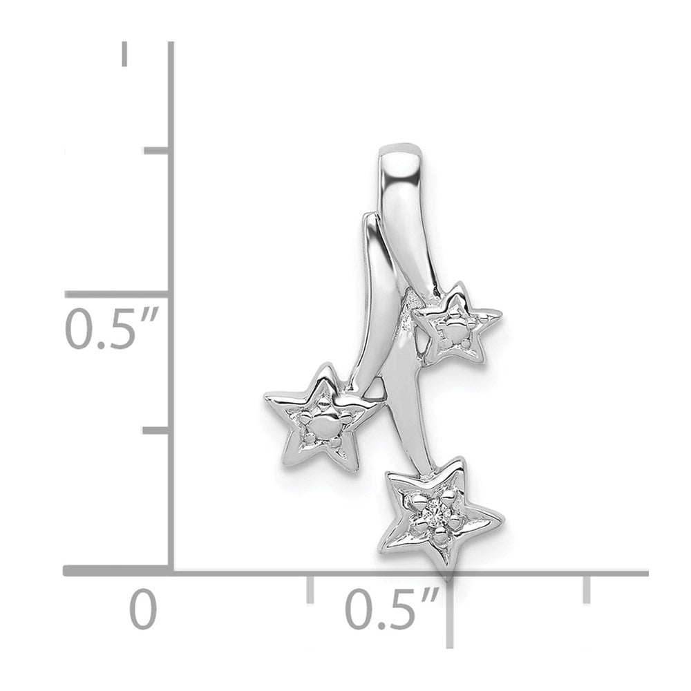 14K Weißgold Echt Diamant Shooting Sterne Kette Anhänger