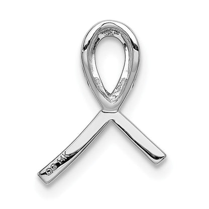 14K Weißgold Awareness-Gleitanhänger mit 0,1 ct. echtem Diamant