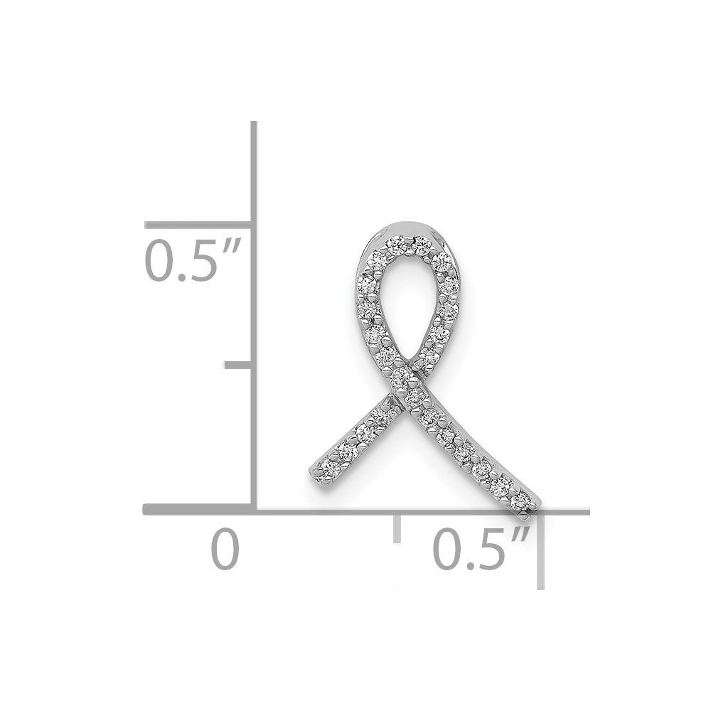 14K Weißgold Awareness-Gleitanhänger mit 0,1 ct. echtem Diamant