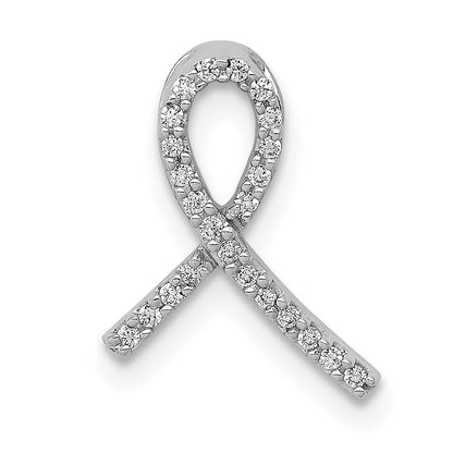 14K Weißgold Awareness-Gleitanhänger mit 0,1 ct. echtem Diamant