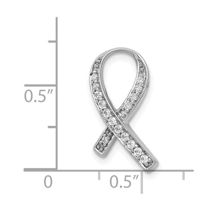 14K Weißgold 0,125 ct. Echter Diamant Awareness-Anhänger