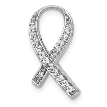 14K Weißgold 0,125 ct. Echter Diamant Awareness-Anhänger